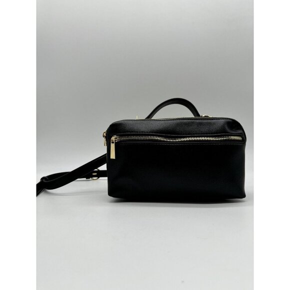 Macy's On 34th Allikay soft faux-leather top handle small crossbody bag - BLACK - Picture 3 of 10